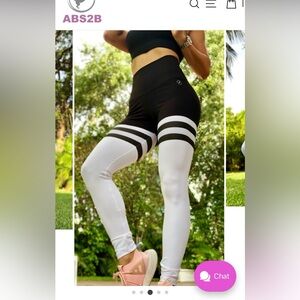 ABS2B Two-Tone Black & White High-Waist Leggings